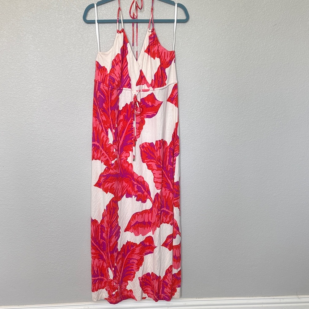 Banana Republic Pink and White Maxi Dress